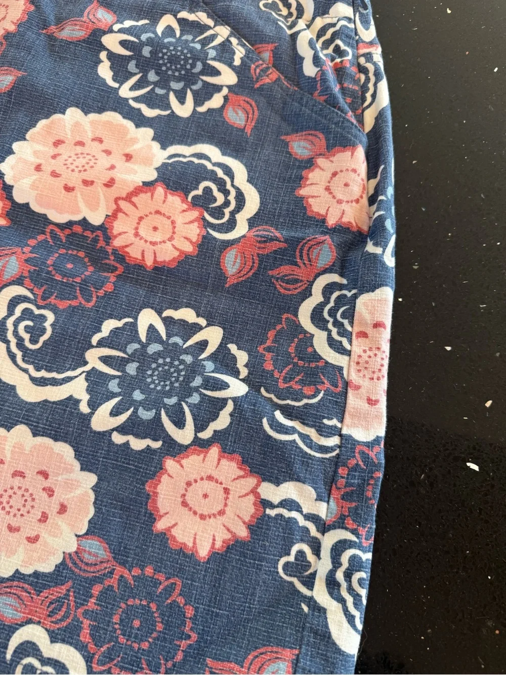 Loft Floral Print Blue Cotton Blend Mini Skirt